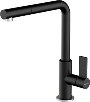MIXER TAP+BLACK SQUARE COVER