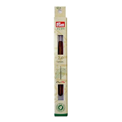 Prym Wool Crochet Hook, Wood, Multicoloured, 2 mm