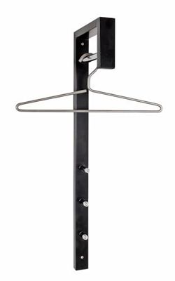HAKU Möbel Wandkapstok chroom, zwart, metaal - Maat: B 4 cm x H 70 cm x D 20 cm, Stijl: Modern