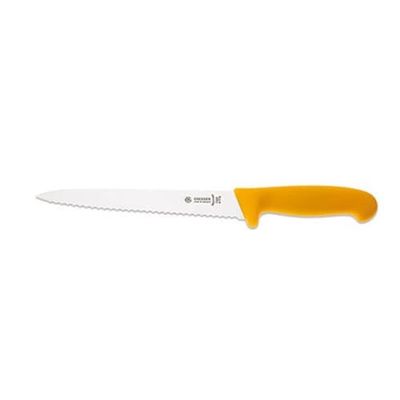 Johannes Giesser – Cuchillo fábrica Uni Cuchillo Rebanador con Filo Ondulado Cuchillo, Gris, 21 cm