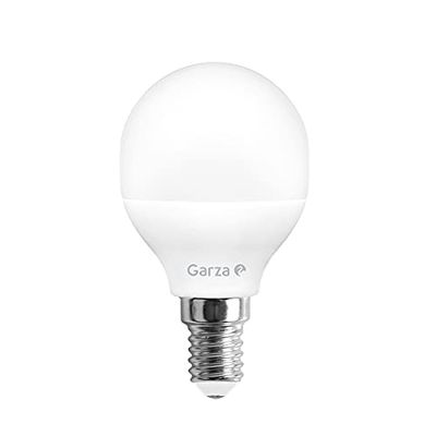 Garza ® - Lâmpada LED esférica, luz quente 3000 K, casquilho E14, 6 W 470 lúmenes