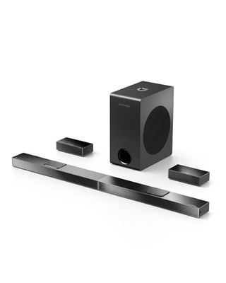 Barra de Sonido Dolby Digital 5.1.2, Barra de Sonido TV con Potente Subwoofer Inalámbrico de 8 Pulgadas, Sound Blaster con 2 Altavoces Verticales, Surround Soundbar para 4K HDR, Bluetooth, Nova S80