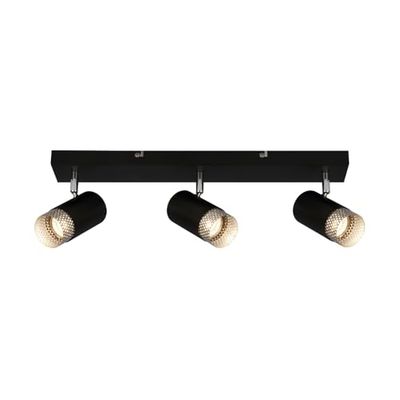BRILONER - Lámpara de techo, Lámpara de techo, Lámpara, Rejilla para lámpara, Giratoria, Lámpara de salón, Lámpara de dormitorio, Lámpara de cocina, Negro-Cromo-Mate