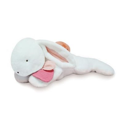 DOUDOU ET COMPAGNIE - Grande Peluche Doudou Lapin Happy Boho - Blanc & Terracotta - 65cm - Collection Happy Doudou - Idée Cadeau Enfants et Naissance Bébé - Garantie Doudou Perdu - DC3853
