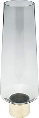 Kare 51134 Vases, Body: Coloured Glass, Decoration: Brass Coated Steel, Grey