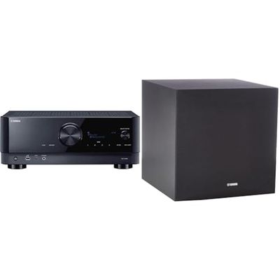 Yamaha RX-V6A Sintoamplificatore AV - Con 7.2 Canali, Dolby Atmos Height Virtualizer & NSP41 - Set di Altoparlanti Homecinema 5.1, Colore: Nero