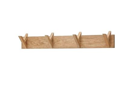 Robas Lund, Wand-/kapstok BANTRY, massief eiken, natuur geolied, 4 haken, B/H/D: 80/13/12 cm