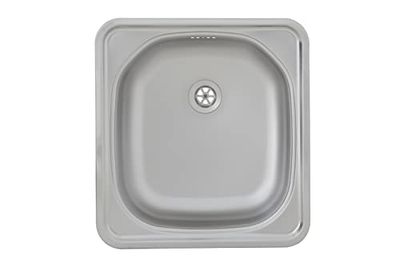 Respekta Dallas Lavello in acciaio inox/Lavello da incasso a 1 vasca da 46,5 x 43,5 cm/Lavello in acciaio inox adatto a basi da 40 cm di larghezza