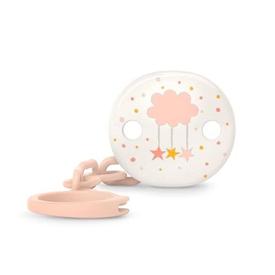 Suavinex, Fopspeenketting voor baby's en pasgeborenen, fopspeenketting met clip, fopspeenketting met ketting, fopspeenhanger, baby's +0 maanden, Dreams roze