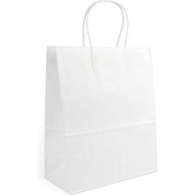 ALGON | Sacchetto di carta 3/U per acquisti riutilizzabili e biodegradabili – Sacchetti di carta 32 x 12 x 40 resistenti, ecologici e sostenibili, perfetti negozi, regali e uso quotidiano