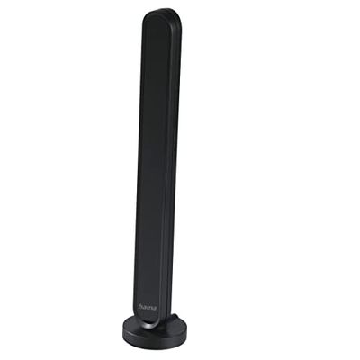 Hama Antenne intérieure (antenne radio pour l'amplification du signal actif jusqu'à 30 dB, puissance de l'amplificateur réglable, hauteur de 31 cm, DAB/DAB+, en long) Noir