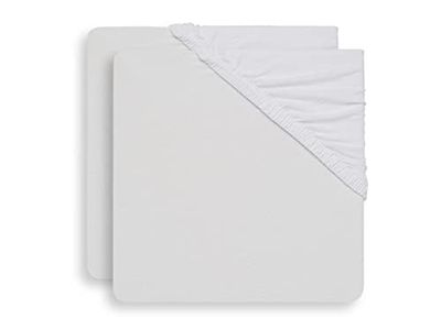 Jollein Hoeslaken Jersey 60x120cm - White - 2 Stuks