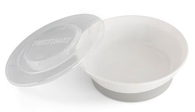 TWISTSHAKE Tigela com tampa de alimentação para bebés de PP e silicone, tigela selada, tigela para bebé prato, louça, sem BPA, 6 meses, branco