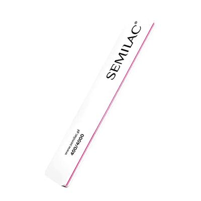 Semilac Quick Shine Nail File, Number 400/4000, White/Pink