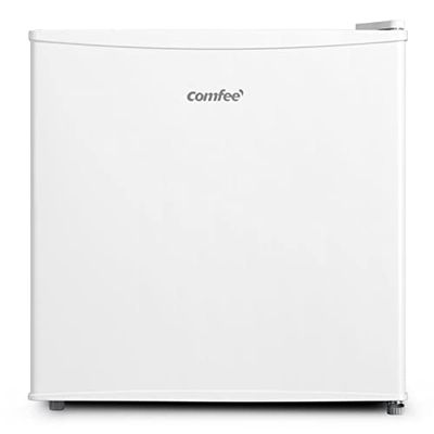 Comfee RCD50WH1(E) Mini-réfrigérateur - Glacière 43L avec compartiment à glaçons, Petit format pour chambre & bureau, Chiller Box, Pieds réglables, 100 kWh/An, Blanc, Classe F