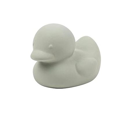Nattou Juguete de baño de caucho 100% natural, Pato de juguete para la bañera, Sin BPA, Silicona, Verde