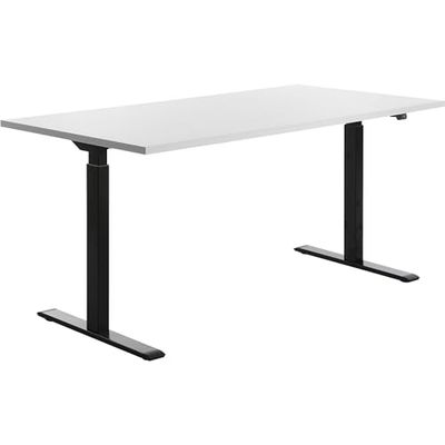 Topstar Bureau électrique réglable en Hauteur - Droit - 1600 x 800 mm (l x P) - Blanc/Noir
