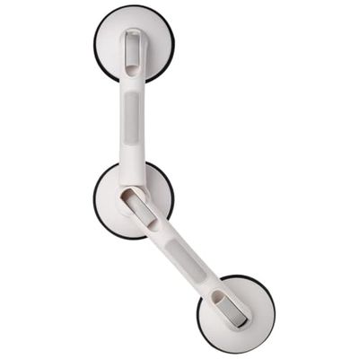 RIDDER Assistant A0256001 Poignée d'aspiration Angulaire avec 3 ventouses Premium Environ 60 cm Blanc