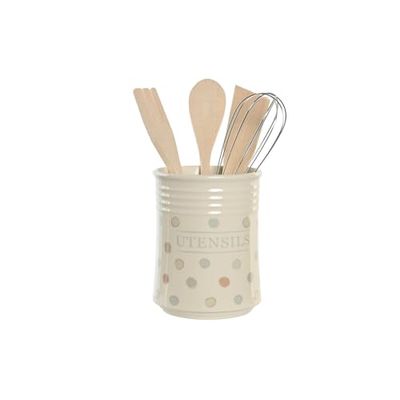 BOTE UTENSILIOS SET 5 GRES MADERA 11X11X14 TOPITOS