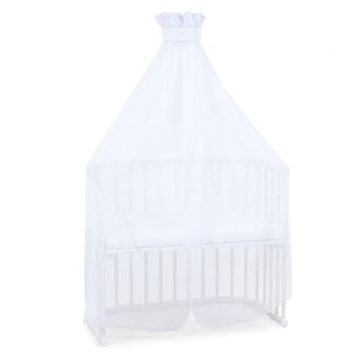 babybay Myggnät och himmel piké med band passar alla modeller upp till 96 cm längd, vit