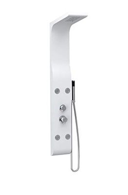 Pannello doccia idromassaggio in ABS verniciato a polvere finitura bianco opaco