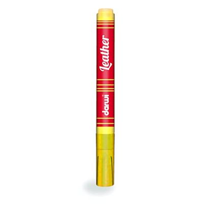 DARWI - DA0420013720C - Un Marqueur Pour Cuir - Coloris Jaune soleil - Pointe 2 MM - 6 ML - DARWI LEATHER - Peinture Pour Cuir souple - Loisirs Créatifs - Activité Manuelle - Bricolage