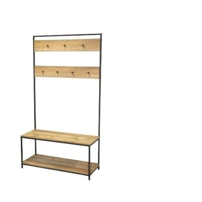 Urban living Riverside Coat Rack with 2 Shelves Shoe Rack 100 x 39 x 180 cm