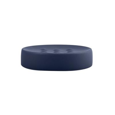 Spirella Porte-Savon décoratif Aspect Pierre pour Salle de Bain - Dimensions : 11 x 11 x 3 cm - Bleu Mat