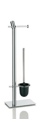 Kela 22865 set WC support papier toilette + brosse, métal chromé brillant, 'Macario'