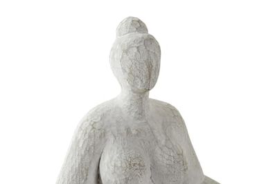 FIGURA RESINA 27,5X15X24 CHICA YOGA BLANCO