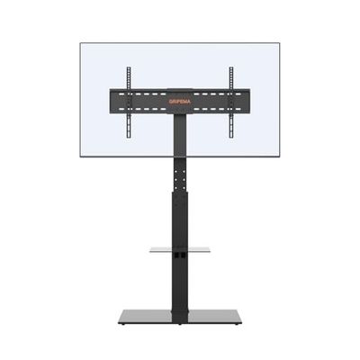 GRIFEMA GB3002 Universele vloerstaande tv-standaard voor plasma-/lcd-/led-tv's tot 85 inch, vloerstaande tv-standaard met 2-laags gehard glazen plank, maximaal gewicht 60 kg, 400x800mm