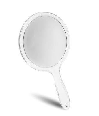 Fantasia Hand-held Mirror with Handle - Double-Sided Normal and 5x Magnification Diameter 15 cm Length 27 cm Acrylic