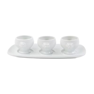 Holst Porzellan FD 131 LK 4-dlg. Porselein Obazder serveerset "Leeuwenkop" Wit 1 Set