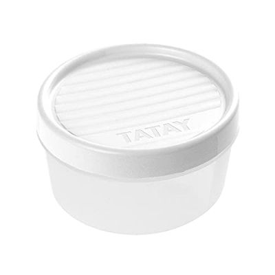 TATAY Recipiente hermético de alimentos com fecho de rosca e medidor, tampa branca, livre de BPA, 12 x 12 x 7 cm