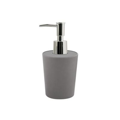 Spirella Dispenser di Sapone Takeo” – con Dispenser colorato in Acciaio Inossidabile – Dispenser per lozioni – 400 ML – Fibre di bambù Naturali ecologiche – Grigio