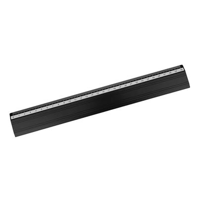 D.RECT Regla de Aluminio | Longitud de la Regla 30 cm Para la Escuela, la Oficina, el Hogar | Negro