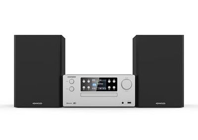 KENWOOD M-925DAB-S - Micro chaîne Hi-FI avec FM RDS, Dab+, CD, USB, Bluetooth, 2 x 50 W RMS et écran TFT Couleur 2" ; Couleur: Aluminium givré