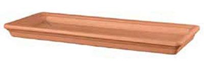 SOTTOCASSETTE RETTANGOLARI IN TERRACOTTA (2 PEZZI UGUALI) LUNGHEZZA CM. 31, LARGHEZZA CM. 17, ALTEZZA CM. 3,1; CONSIGLIATE SOTTO UNA FIORIERA CON LUNGHEZZA CM. 32 E LARGHEZZA CM. 17