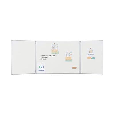Bi-Office TR02030207790 - Lavagna Pieghevole, 240 x 90 cm, Bianco