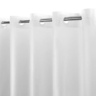 ABLUEN Ingen krok PEVA duschdraperi eller foder – 8 g kraftigt frostat badrum duschdraperi inga krokar krävs, vattentät plast och PVC-fri, standardstorlek 190 x 199, frost