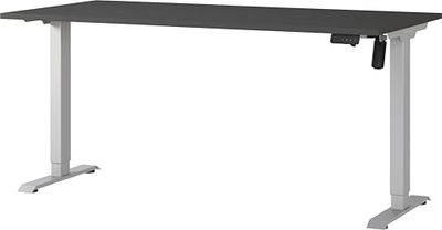 Germania Bureau 8024-640, en Graphite/Argent, réglable en Hauteur électriquement, 160 x 119 x 80 cm (LxHxP)