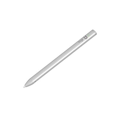 Logitech Crayon digital pencil for iPad (iPads with USB-C ports) featuring Apple Pencil technology, no lag pixel-precision, and dynamic smart tip with fast USB-C charge - Silver