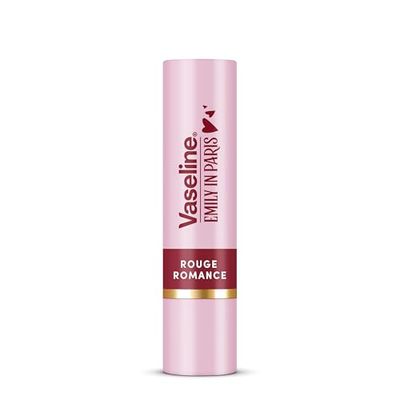 Vaseline LP Bálsamo Labial con Color | Emily Rouge Romance | 3g | Hidratación 24H con 9% Vaselina | Tono Rojo Clásico