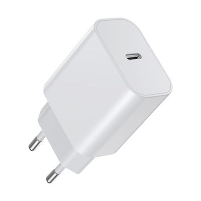 20W USB C Adapter 1-Pack,20W Caricabatterie USB C Progettato Appositamente per i-Phone Fast Charger Type C con i-Phone 16/15/14/13/12 Plus Pro Max Mini,Samsung Galaxy S24/23/22 Caricabatteria USB C
