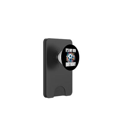 Es mi 9º cumpleaños Jugador de fútbol Jugador de noveno cumpleaños PopSockets PopWallet para MagSafe