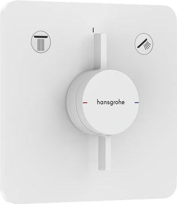 hansgrohe DuoTurn Q - Rubinetto per doccia incasso per 2 utenze, Miscelatore monocomando per iBox universal 2, bianco opaco