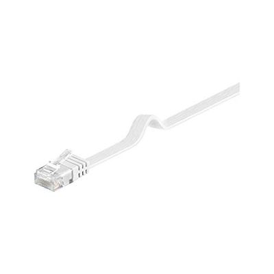 Goobay 95155 CAT 6 Câble de Liaison Plat, U/UTP, Blanc, 7 m Longueur