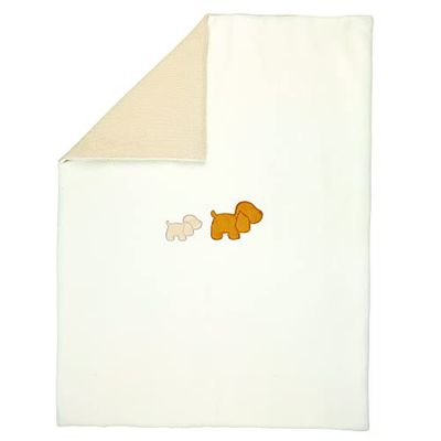 Nattou Couverture Douillette pour Bébé, Chien Charlie, 75 x 100 cm, Vegan, Coton/Polyester, Blanc