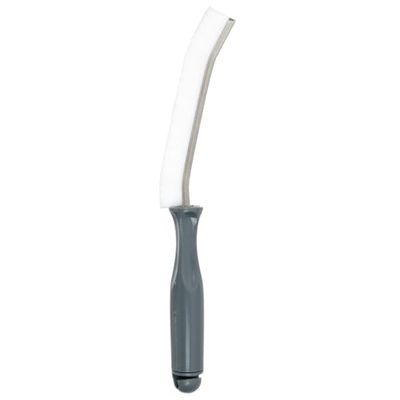 JE CHERCHE UNE IDEE Household and Bazar Grout Brush Cleaning Item, Plastic - Pp, Grey/White-Steel, 3.5 x 2.5 x 28 cm