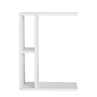 Lastdeco | Sidobord ALAYOR | Sidobord i trä | Soffbord | Perfekt för litet utrymme, vardagsrum, sovrum | Vit färg | Mått 60 x 30 x 45 cm